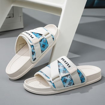 Unisex ljetne sandale za plažu, gornji dio od tkanine, EVA đon, Velcro kopča, print dizajn
