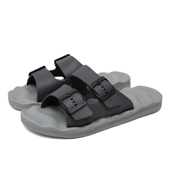 Papuci bărbați cu partea superioară din PVC, talpă EVA, deschis la deget, stil lejer, talpă injectată