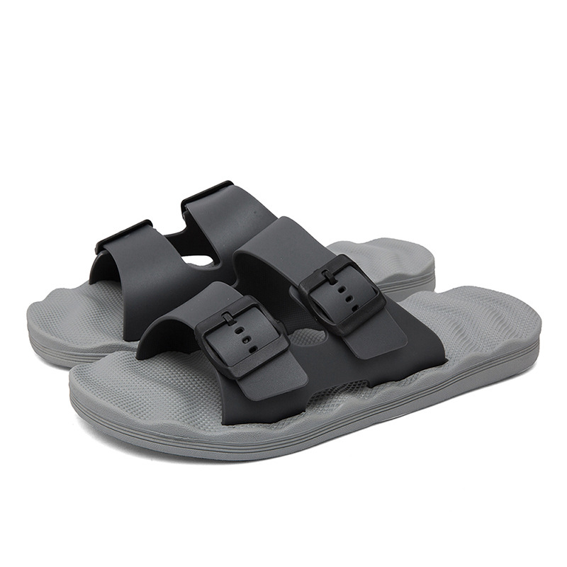 Papuci bărbați cu partea superioară din PVC, talpă EVA, deschis la deget, stil lejer, talpă injectată