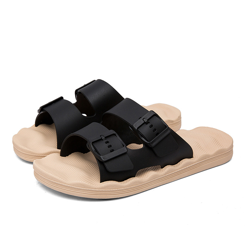 Papuci bărbați cu partea superioară din PVC, talpă EVA, deschis la deget, stil lejer, talpă injectată