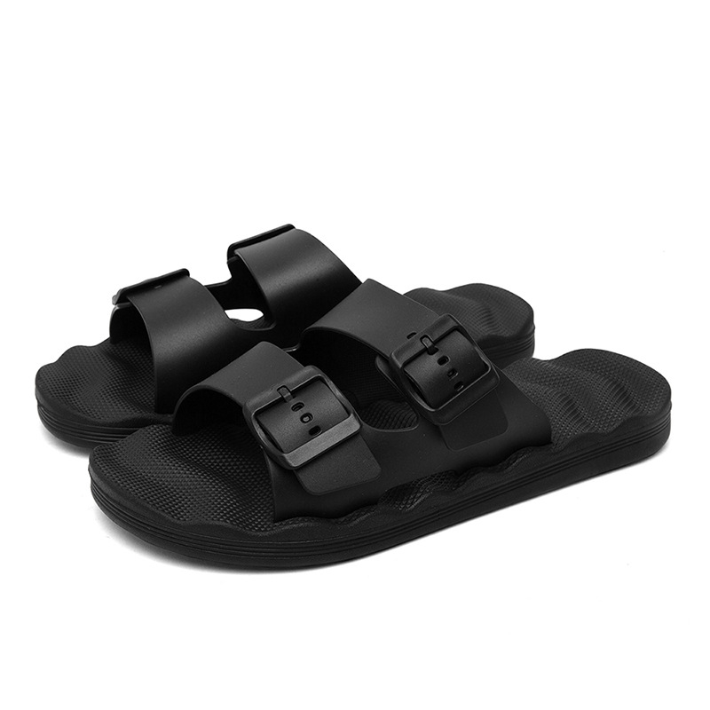 Papuci bărbați cu partea superioară din PVC, talpă EVA, deschis la deget, stil lejer, talpă injectată