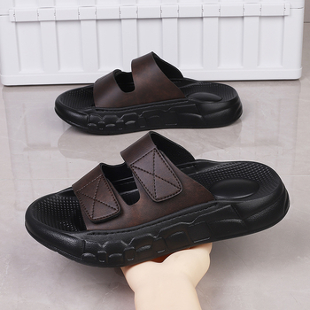Muške papuče Slip-On, gornji dio od sintetičke kože, EVA đon, debeli đon, jednostavan dizajn