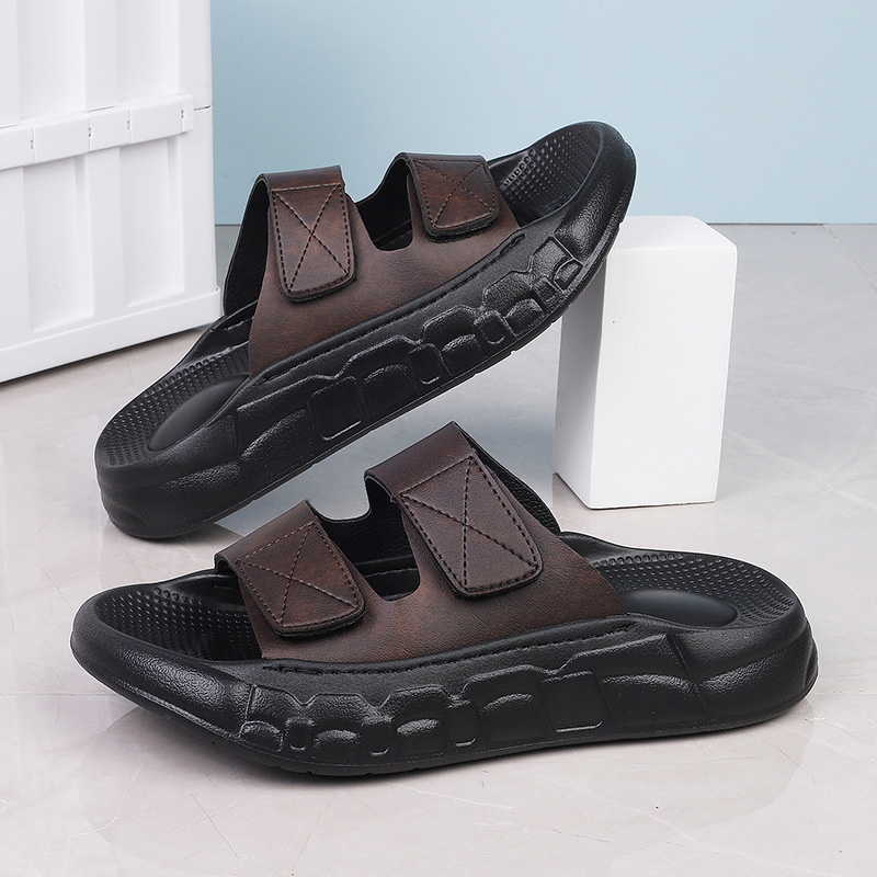 Muške papuče Slip-On, gornji dio od sintetičke kože, EVA đon, debeli đon, jednostavan dizajn