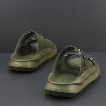 Sandale pentru bărbați din piele naturală - partea superioară din piele de vită, talpă EVA, închidere slip-on, model Nappa, stil casual