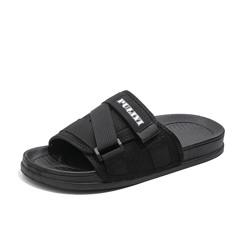 Férfi poliészter slip-on papucs EVA talppal, laza strand-stílus