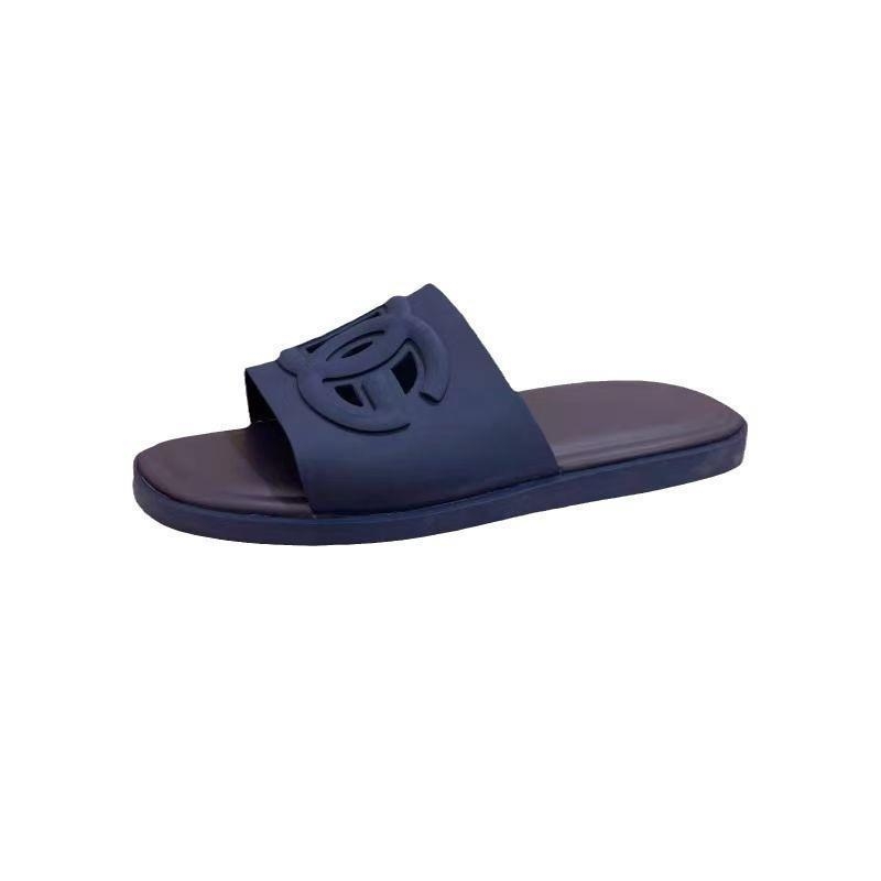 Șlapi unisex din piele de vită, talpă din cauciuc, slip-on, vară 2025