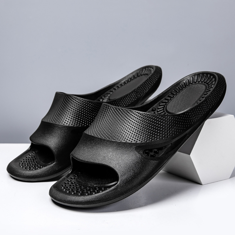 Férfi masszázs papucsok belső használatra, csúszásmentes, vastag talp, PVC felsőrész és talp, injekciós öntéses konstrukció, laza stílus, nyár 2025
