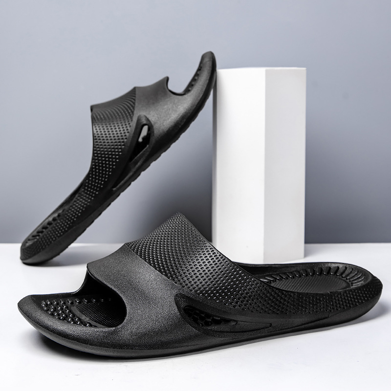Férfi masszázs papucsok belső használatra, csúszásmentes, vastag talp, PVC felsőrész és talp, injekciós öntéses konstrukció, laza stílus, nyár 2025