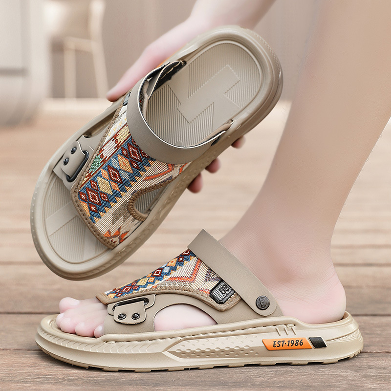 Férfi EVA szandál nyárra 2025 — szabadidős stílus, kettős felhasználás vezetéshez és mindennapi viselethez, EVA felső rész és EVA talp, puha talp, csúszásmentes