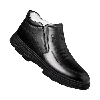 Ghete de iarnă din piele pentru bărbați – impermeabile, căptușite cu fleece, talpă groasă, antiderapante