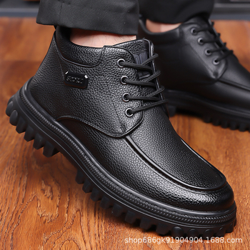 Ghete Martin pentru bărbați, stil retro, partea superioară din piele naturală, talpă din cauciuc