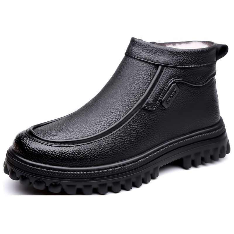 Ghete Martin pentru bărbați, stil retro, partea superioară din piele naturală, talpă din cauciuc