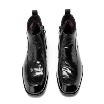 Ghete Chelsea pentru bărbați - Stil britanic, Părți superioare din piele reciclată, Talpă din cauciuc, Vârf ascuțit, Toc drept mic 1-3 cm