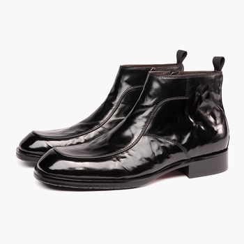 Ghete Chelsea pentru bărbați - Stil britanic, Părți superioare din piele reciclată, Talpă din cauciuc, Vârf ascuțit, Toc drept mic 1-3 cm