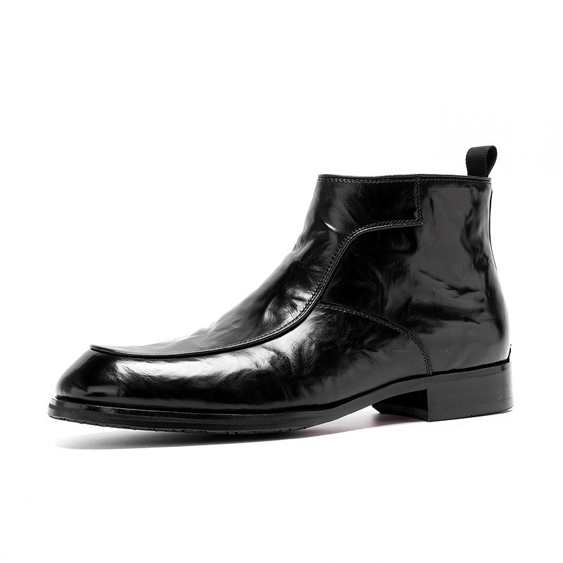 Ghete Chelsea pentru bărbați - Stil britanic, Părți superioare din piele reciclată, Talpă din cauciuc, Vârf ascuțit, Toc drept mic 1-3 cm