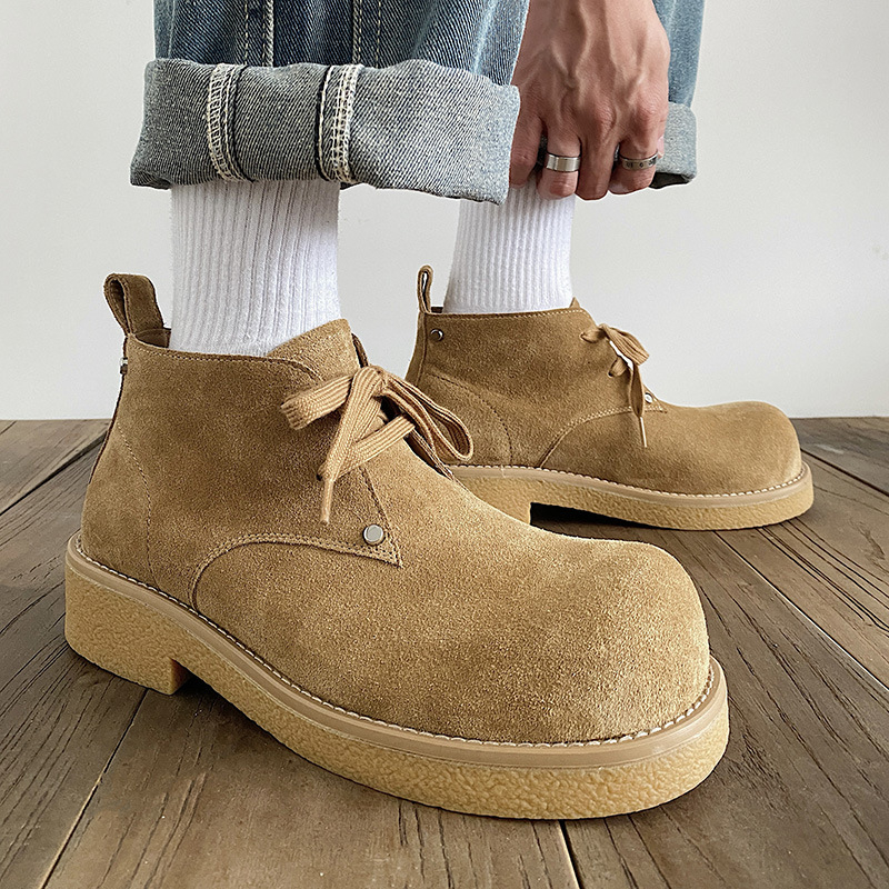 Martin topánky z pravej kože, vrchný materiál z hovädzej kože najvyššej kvality, gumová podrážka, nízky klínový podpätok 1-3 cm, guľatá špička, retro štýl