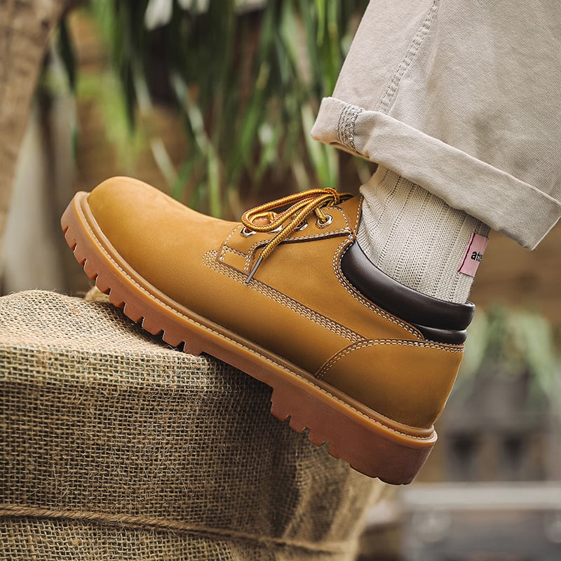 Martin topánky pre mužov, vrchnok z kože, gumová podrážka, nízky strih, protišmyková podrážka, výška päty 3–5 cm