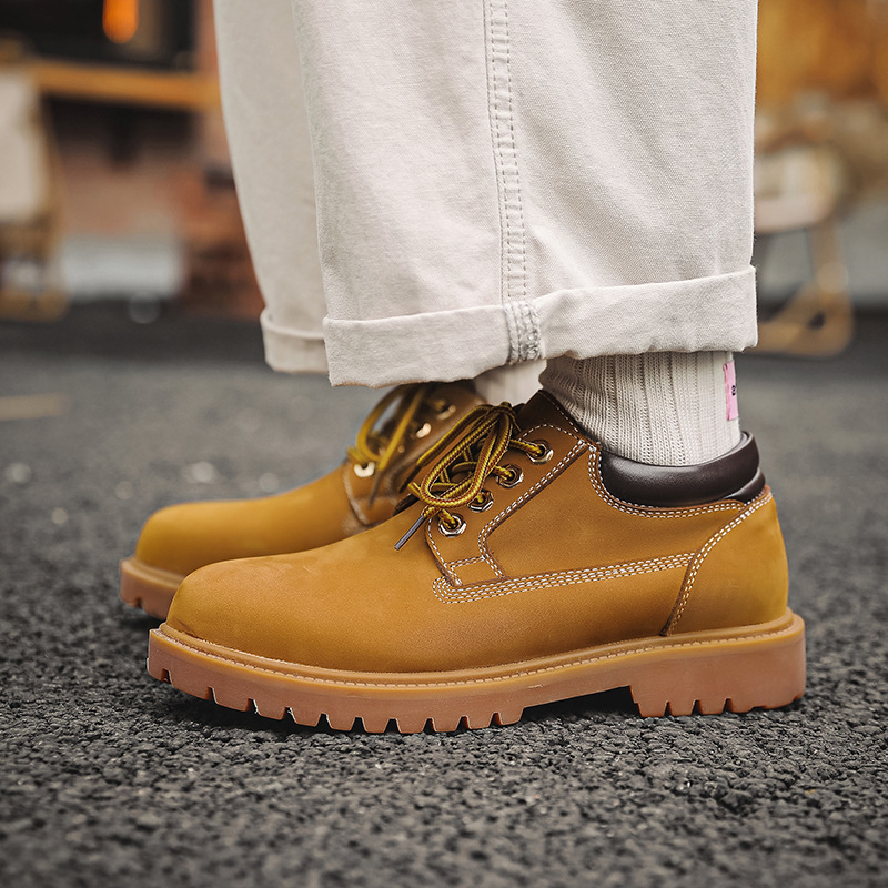 Martin topánky pre mužov, vrchnok z kože, gumová podrážka, nízky strih, protišmyková podrážka, výška päty 3–5 cm