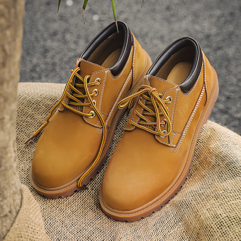 Martin topánky pre mužov, vrchnok z kože, gumová podrážka, nízky strih, protišmyková podrážka, výška päty 3–5 cm