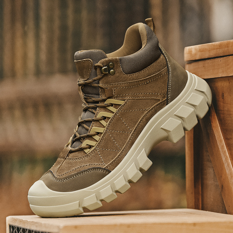 Meeste matkasaapad - kõrge ülaosa, veekindlad, suurendavad kõrgust, ülaosa: veisnahk, PU sisetald (talviseks kasutamiseks)