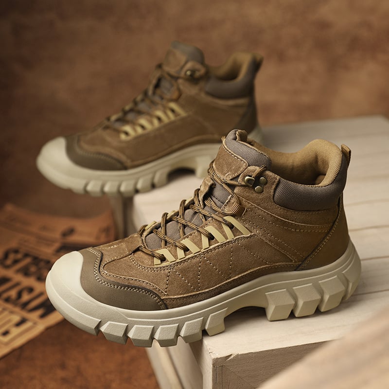 Meeste matkasaapad - kõrge ülaosa, veekindlad, suurendavad kõrgust, ülaosa: veisnahk, PU sisetald (talviseks kasutamiseks)