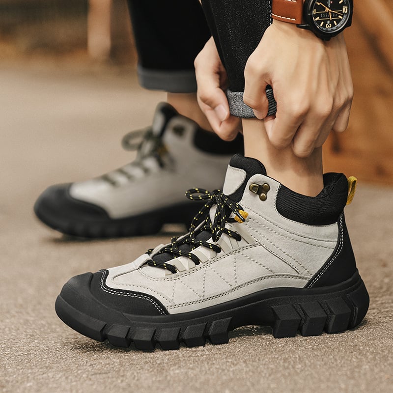 Meeste matkasaapad - kõrge ülaosa, veekindlad, suurendavad kõrgust, ülaosa: veisnahk, PU sisetald (talviseks kasutamiseks)