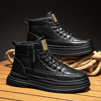 Ghete Sylow Martin pentru bărbați — impermeabile, antiderapante, PU partea superioară, talpă PVC, vârf rotund