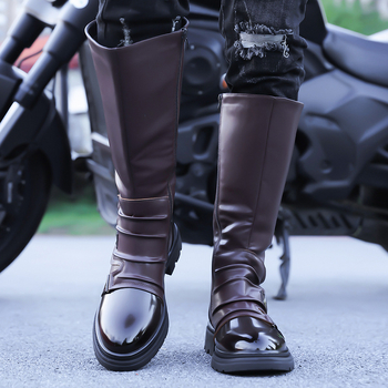 Pánske Martin topánky s vysokým horným dielom, gumová podrážka, PU vrchný materiál, kórejská verzia