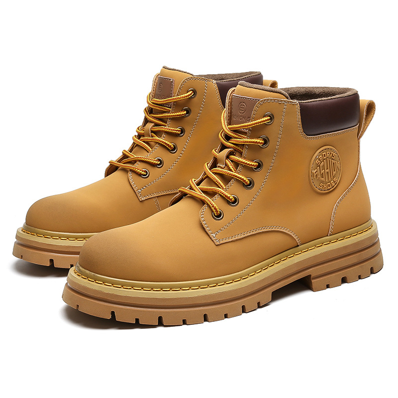 Ghete Martin din piele naturală, pentru bărbați, stil coreean