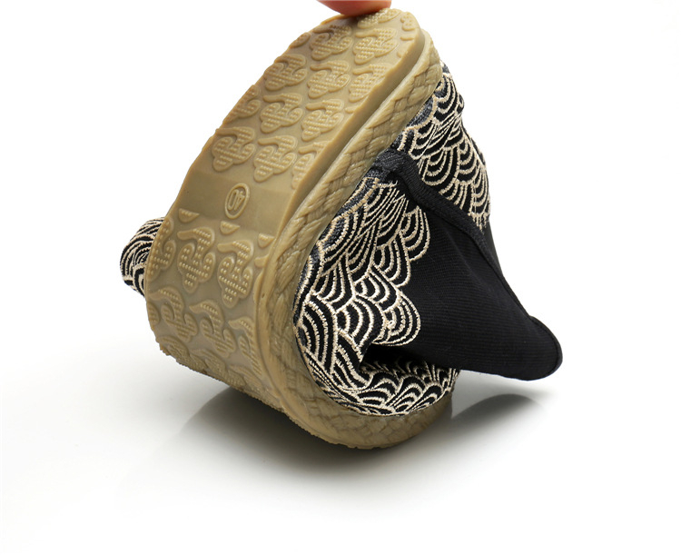 Topánky s etnickým štýlom pre zimu, pánske, vršok z plátna; podrážka z teľacej šľachy; guľatý špič; nízky podpätok (1–3 cm)