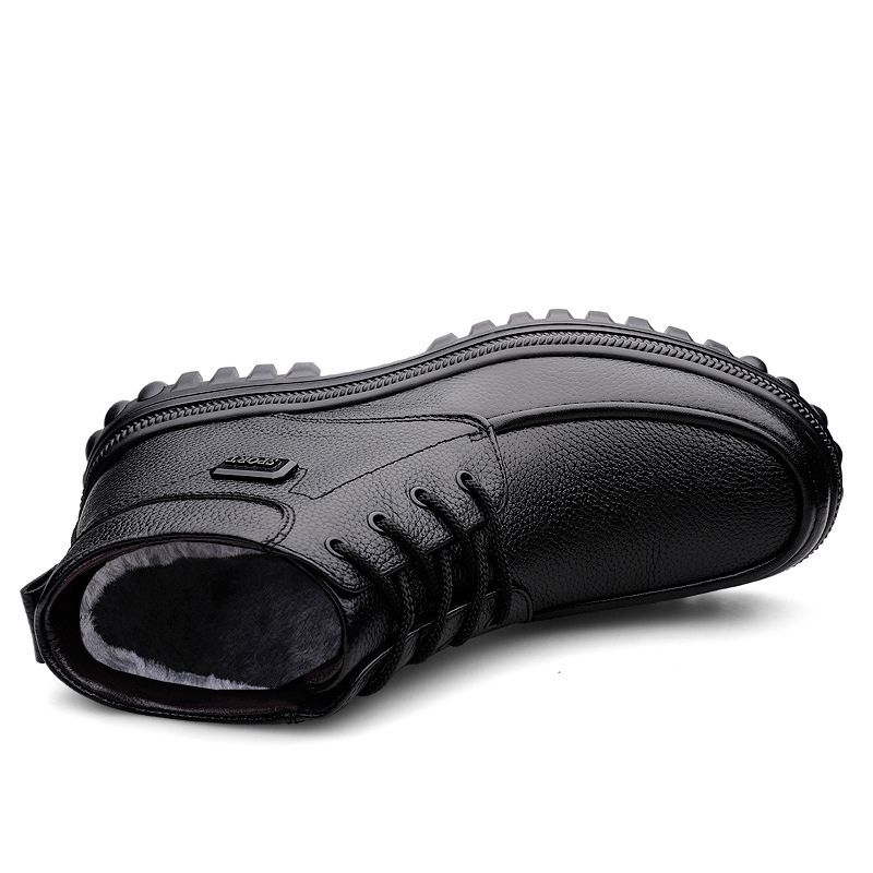 Martin boti - încălțăminte din piele naturală, înălțime peste gleznă, căptuțite cu fleece, vârf rotund, talpă din cauciuc