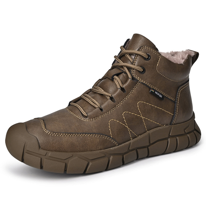 Ghete Martin din piele naturală, talpă din cauciuc, branț PU, căptușeală din microfibră, tehnologie Goodyear la talpă