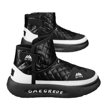 Мъжки ботуши Мартин, подплата от флис за топлина, водоустойчиви и противохлъзгави, PU горна част, закопчаване с велкро