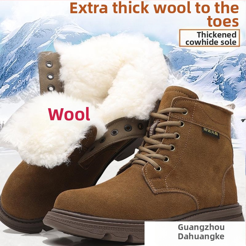 Vīriešu Martin zābaki ar flīsu oderi, ekstradebila vilnas izolācija, augšdaļa no liellopu velūra, gumijas zole