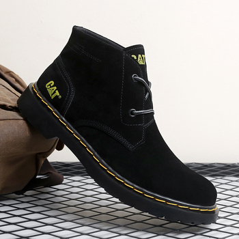 Martin čizme od prave kože, frosted leather završna obloga, srednja visina čizme, zaobljeni vrh, potplat od telećih tetiva