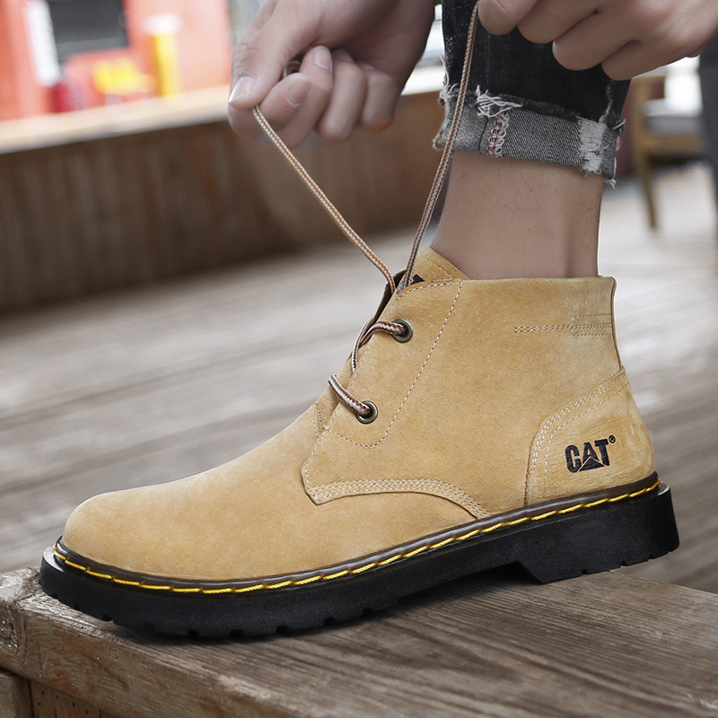 Martin čizme od prave kože, frosted leather završna obloga, srednja visina čizme, zaobljeni vrh, potplat od telećih tetiva