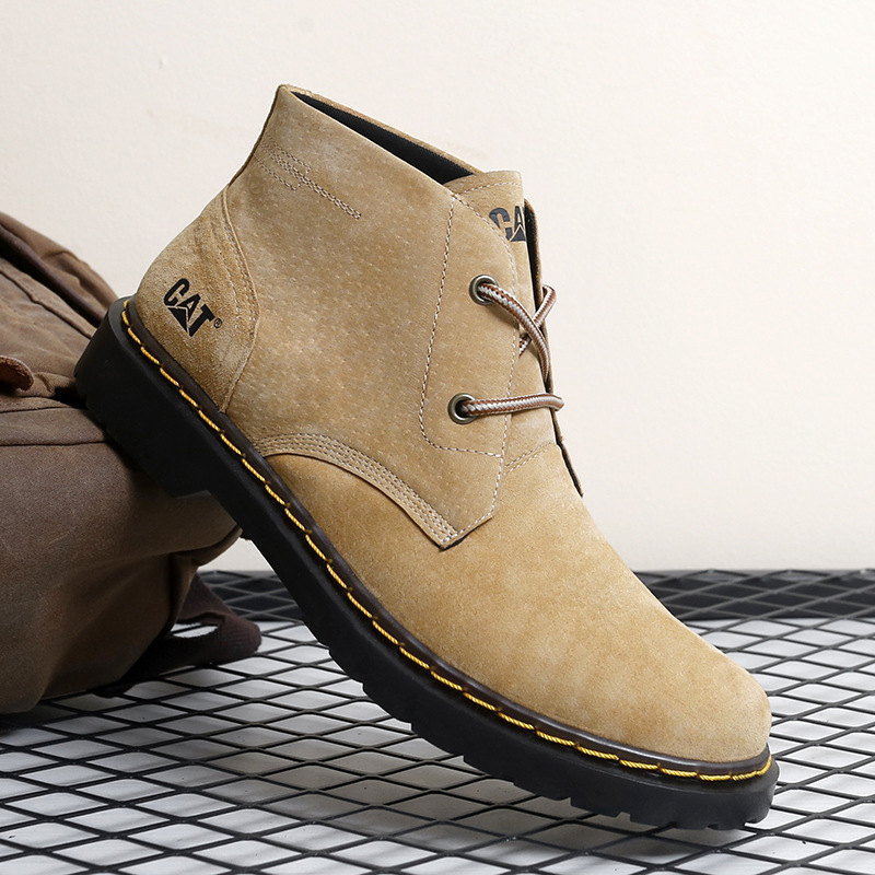 Martin čizme od prave kože, frosted leather završna obloga, srednja visina čizme, zaobljeni vrh, potplat od telećih tetiva