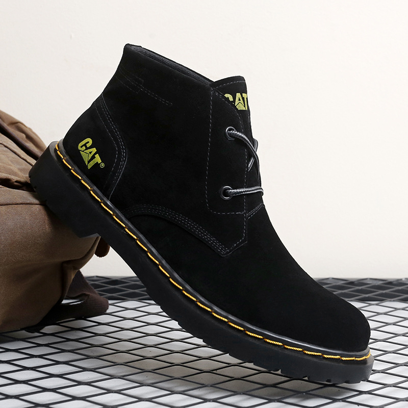 Martin čizme od prave kože, frosted leather završna obloga, srednja visina čizme, zaobljeni vrh, potplat od telećih tetiva