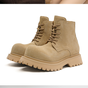 Unisex Martin Derby čižmy s predným šnurovaním, velúrový vrch, pena podrážka, jesenné nosenie