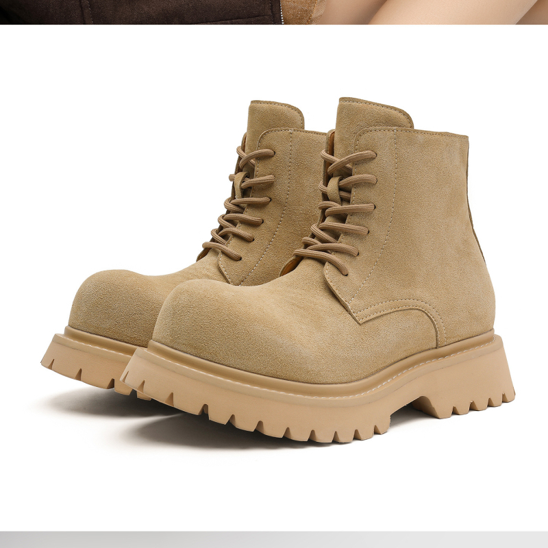 Unisex Martin Derby čižmy s predným šnurovaním, velúrový vrch, pena podrážka, jesenné nosenie