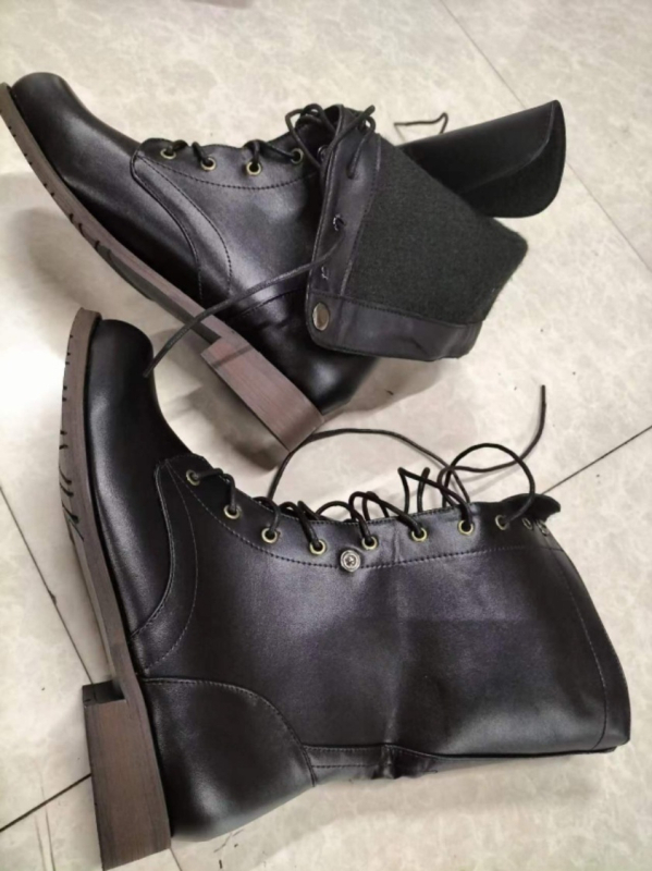 Férfi PU bőr motoros csizmák, középmagasságú, kerek orr, oldalsó cipzár, alacsony négyszögletes sarok 1-3 cm