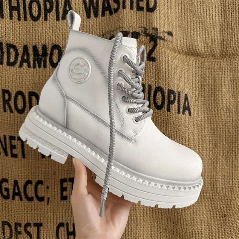 Botini Martin pentru femei și bărbați, design mediu, talpă din cauciuc, vârf rotund, toc conic 6–8 cm