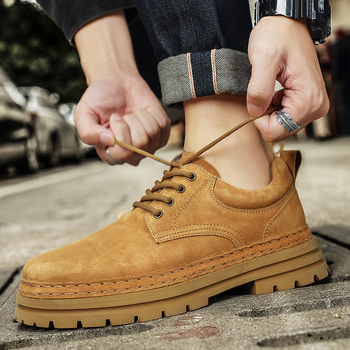 Muške kožne tenisice s niskim vratom, debela potplat, pigskin gornji dio, PU ulozak, prozračne i protuklizne