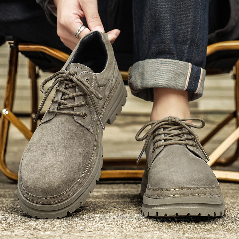 Muške kožne tenisice s niskim vratom, debela potplat, pigskin gornji dio, PU ulozak, prozračne i protuklizne