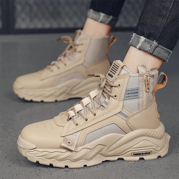 Martin visoke čizme s PU gornjim dijelom i gumom – prednje vezivanje, unutarnja mreža, jesen