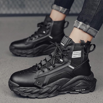 Martin visoke čizme s PU gornjim dijelom i gumom – prednje vezivanje, unutarnja mreža, jesen