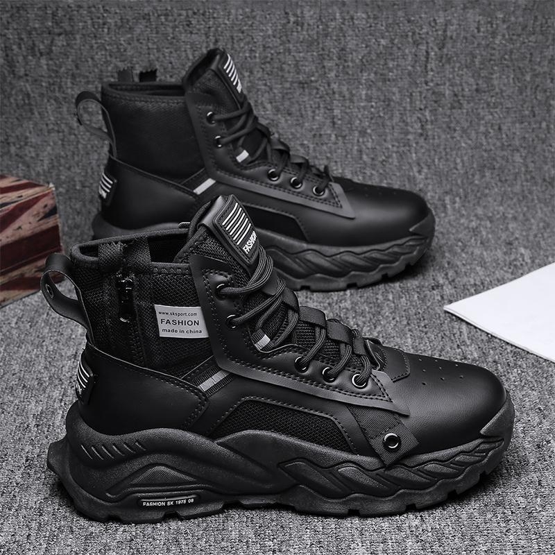 Martin visoke čizme s PU gornjim dijelom i gumom – prednje vezivanje, unutarnja mreža, jesen