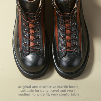 Pánske pracovné topánky, pravá koža; Vrchná časť: koža hovädzieho prvotriedna; Podšívka: koža zo svine; Výška holene: stredná; Zapínanie: na šnúrky vpredu