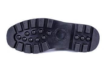 Ghete de exterior pentru bărbați – vârf rotund, partea superioară din piele naturală, talpă din cauciuc, stil militar, fermoar lateral