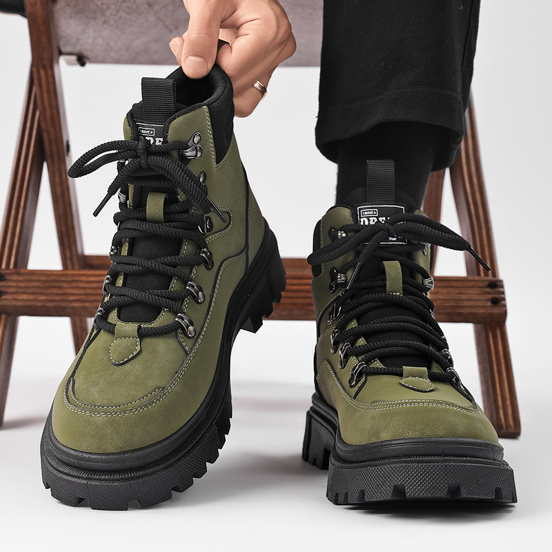Muške Martinske čizme – vodootporne, protiv klizanja, otporne na habanje, debeli potplat, prednje vezivanje